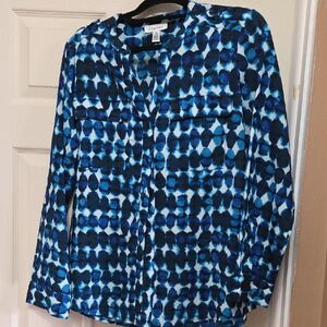 Calvin Klein Blue Patterned Women's Blouse